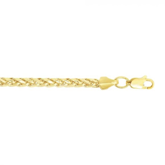 14K Gold 3.15mm Diamond Cut Lite Round Wheat Chain